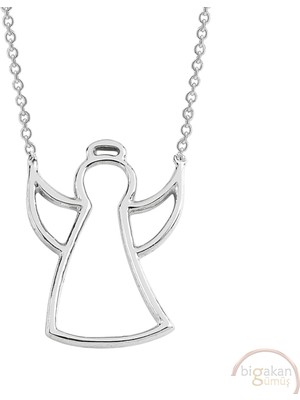 Bigakan Melek Zarif Taşsız Model 925 Ayar Gümüş Kadın Kolye