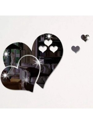 As Tasarım Lazer Kalp Dekor 50 cm Duvar Süs Tablo Dekorasyon Ürünleri Siyah Renk