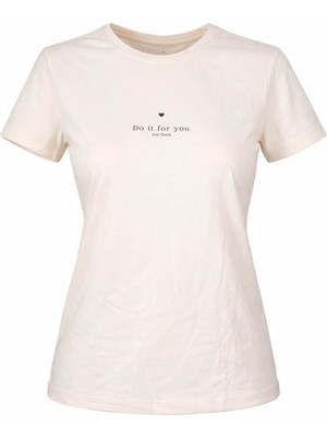 Trender Do It For You Baskı Bej Kadın T-Shirt 26YL71595010