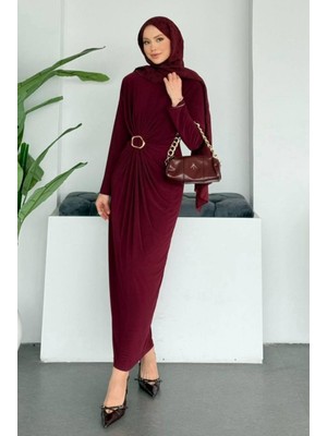 Lifera Tokalı Sandy Tesettür Elbise