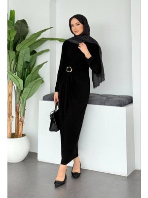 Lifera Tokalı Sandy Tesettür Elbise