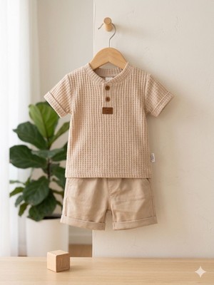 Choice Efemkids6/24 Ay Erkek Bebek Takım Tişört + Şort(Kapri) Yenidoğan Takım