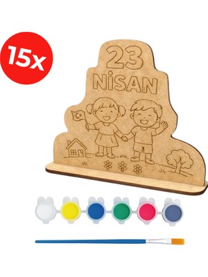 Kidose 23 Nisan Hatıra Boyama Seti – Çocuklar Için Ahşap Boyama