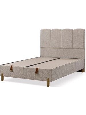 Mona Yatak Bahama Tek Kişilik Baza Başlık Seti Krem Rengi – Tedi Kumaş Modern Tasarım