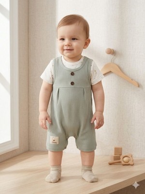 iQBaby Efemkids0/9  Ay Kız Bebek Tulum Yıldız Desenli Yenidoğan Bebek Tulum