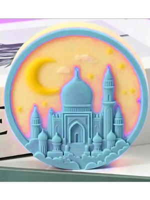Morlalem Cami Bulut Hilal Ay Yıldız Ramazan Kurban Bayram Silikon Kalıp K-1524, Taş Tozu Alçı Mum Kalıbı