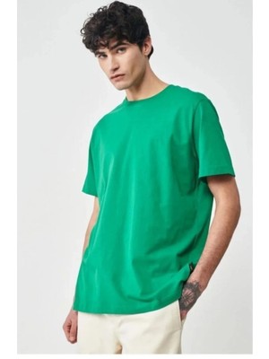 24/1 Düz A Kalite Oversize T-Shirt - Yeşil