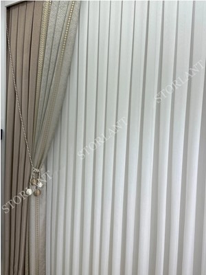 Storlant Bambu Ağır Gramajlı 1/3 Sık Pileli Ütü Istemez Tül Perde | Özel Seri Yoğun Dokulu Premium Bambu