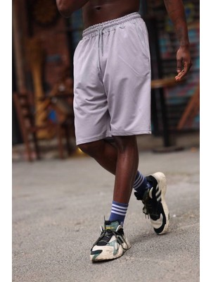 Iki Iplik Cepli Şort - Gri