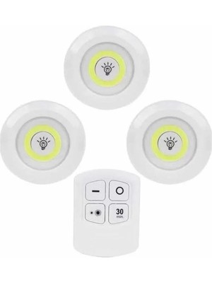 Kablosuz Pilli Işıldak  Masa Lambası Mutfak Tezgah Altı Banyo Dolabı Dolap Içi Midastech