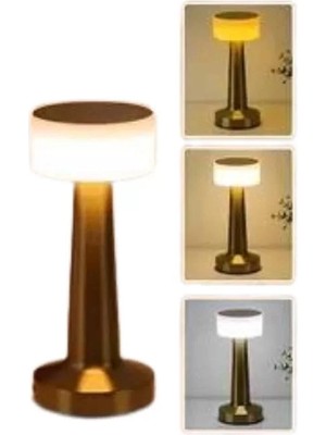 Kablosuz Renkli Masa ve Gece Lambası Altın Rengi Dokunmatik LED Lamba Midastech