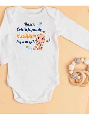 Lupi Teyze Yazılı Bebek Body Zıbın %100 Pamuk