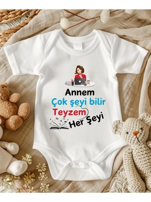 Lupi Teyze Yazılı Zıbın Hediye Yenidoğan Anne Baba Hala Yenge Amca Dayıya