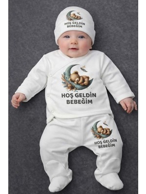 Lupi 5 Parça Resimli % Yüz Pamuk Yenidoğan Set