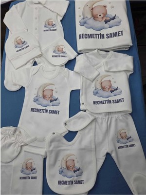 Lupi 10 Parça Isimli Hastane Çıkışı Yenidoğan Seti %100 Pamuk