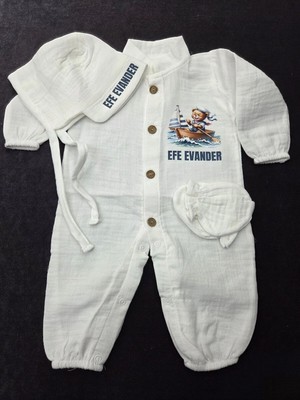 Lupi Muslin Kumaş Isimli Bebek Tulum