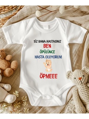 Lupi Öpme Yazılı Zıbın Hediye Yenidoğan Anne Baba Hala Yenge Amca Dayıya