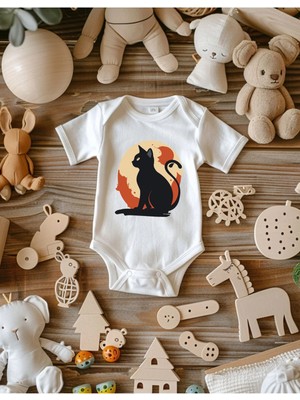 Lupi Kedi Desenli Bebek Zıbın Kedili Bebek Kedi Baskılı Zibin