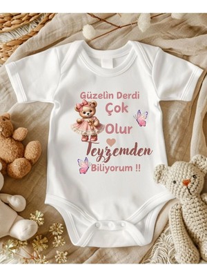Lupi Teyze Yazılı Bebek Body Zıbın %100 Pamuk