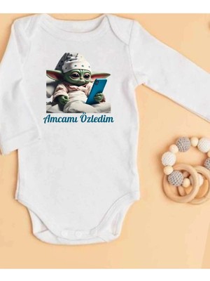 Lupi Amca Yazılı Bebek Body Zıbın %100 Pamuk