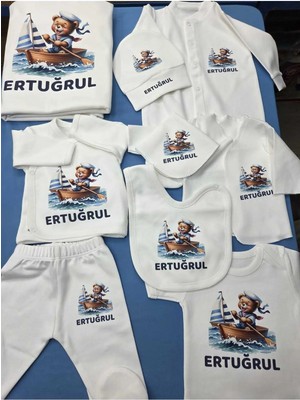 Lupi 10 Parça Isimli Hastane Çıkışı Yenidoğan Seti %100 Pamuk