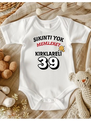 Lupi Kırklareli Yazılı %100 Pamuklu Bebek Body Zıbın