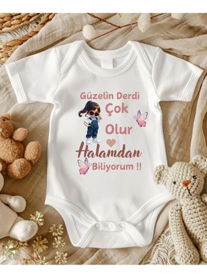 Lupi Hala Yazılı Zıbın Yenidoğan Hediye 6 Ay Eğlenceli Tema Çıt Çıt Tasarım