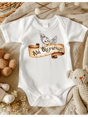 Lupi Yazılı Bebek Body Zıbın %100 Pamuk