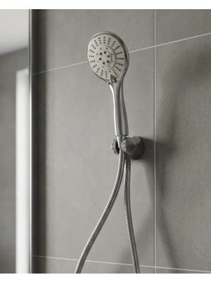 Çok Fonksiyonlu El Duşu Başlığı Spiral Hortumlu Dayanıklı Duş Seti Midastech