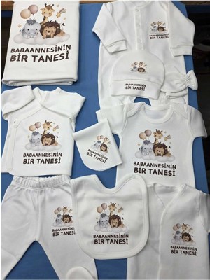 Lupi 10 Parça Isimli Hastane Çıkışı Yenidoğan Seti %100 Pamuk