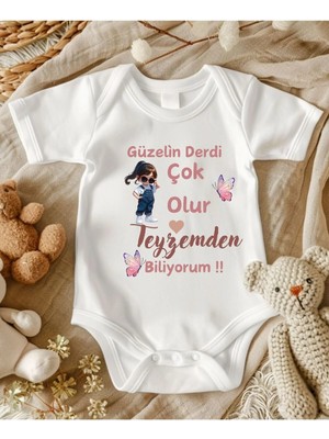 Lupi Teyze Yazılı Zıbın Hediye Yenidoğan Teyze Anne Baba Hala Yenge Amca Dayıya