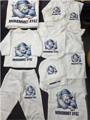 Lupi 10 Parça Isimli Hastane Çıkışı Yenidoğan Seti %100 Pamuk