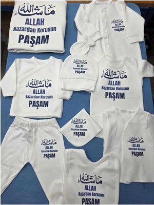 Lupi 10 Parça Isimli Hastane Çıkışı Yenidoğan Seti %100 Pamuk