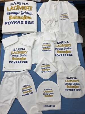 Lupi 10 Parça Isimli Hastane Çıkışı Yenidoğan Seti %100 Pamuk