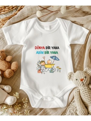 Lupi Abi Kardeş Yazılı Zıbın Hediye Yenidoğan Anne Baba Hala Yenge Amca Dayıya