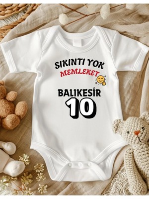 Lupi Balıkesir Yazılı %100 Pamuklu Bebek Body Zıbın