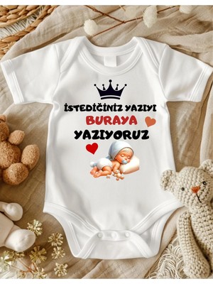 Lupi Kişiye Baskılı Zıbın Unisex 6 Ay İçin Özel Olaylar İçin Tasarlanmış