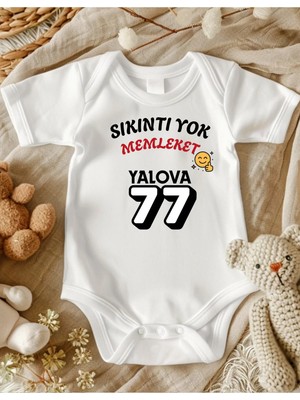 Lupi Yalova Yazılı %100 Pamuklu Bebek Body Zıbın