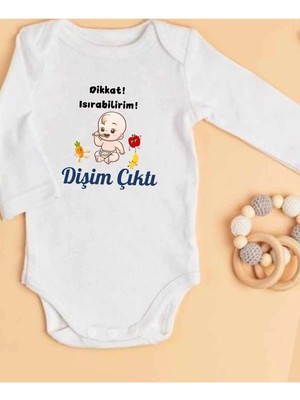 Lupi Diş Buğdayı Dişim Çıktı Yazılı Isimli Zıbın Isimli Hastane Çıkışı Kişiye Özel Bebek Ürünleri