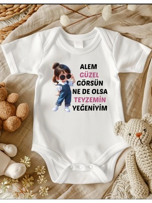 Lupi Teyze Yazılı Bebek Body Zıbın %100 Pamuk