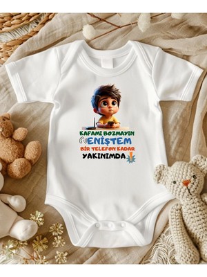 Lupi Enişte Yazılı Erkek Zıbın Body %100 Pamuk