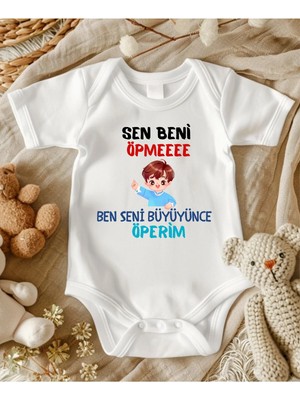 Lupi Öpme Yazılı Yazılı Zıbın Hediye Yenidoğan Anne Baba Hala Yenge Amca Dayıya