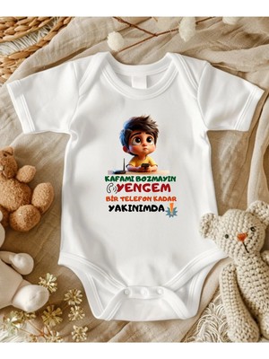 Lupi Yenge Yazılı Erkek Zıbın Body %100 Pamuk