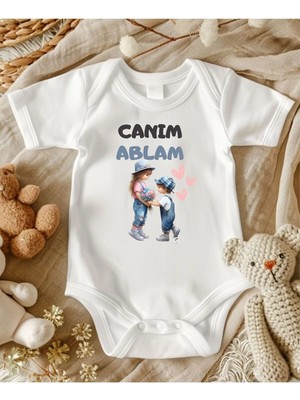 Lupi Abla Yazılı Isimli Bebek Zıbın Anne Yenge Teyze Dayı Amca Yazılı Bebek Hediye