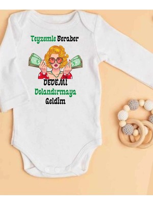 Lupi Teyze Yazılı Bebek Body Zıbın %100 Pamuk