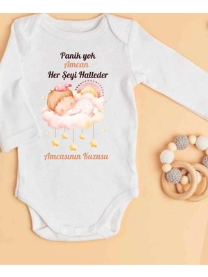 Lupi Amca Yazılı Bebek Body Zıbın %100 Pamuk