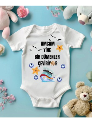 Lupi Amca Yazılı Bebek Body Zıbın %100 Pamuk