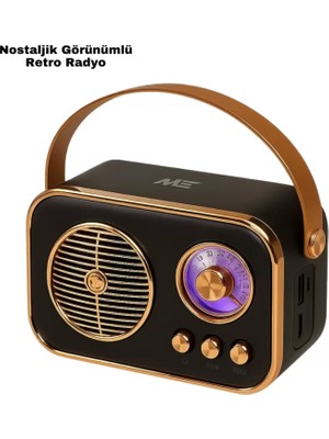 Vintage Bluetooth Radyo – Tf Kart ve Fm Destekli Taşınabilir Nostaljik Model Midastech