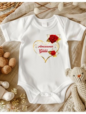 Lupi Amcasının Gülü Yazılı Bebek Zıbın % Yüz Pamuk