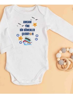 Lupi Amca Yazılı Bebek Body Zıbın %100 Pamuk